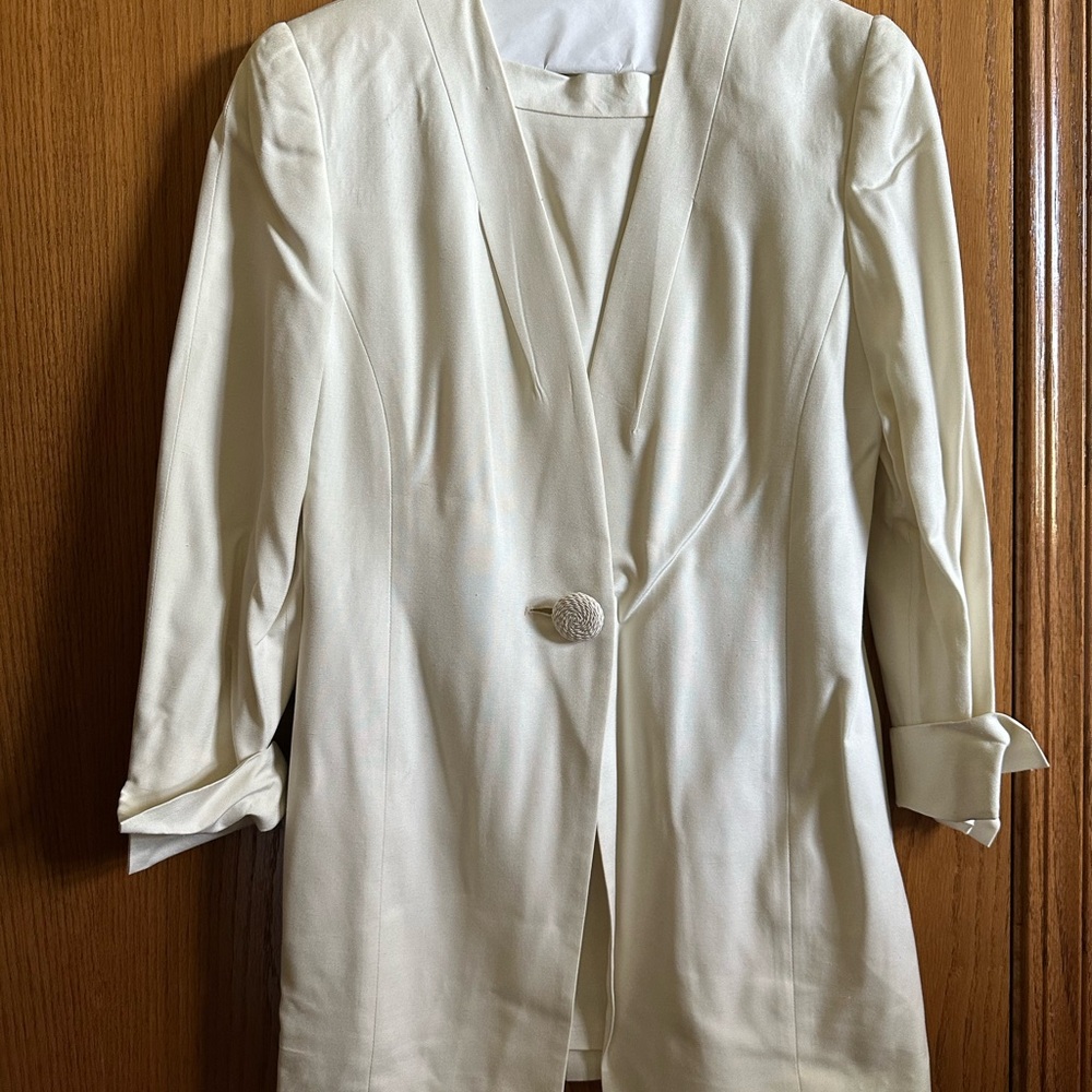 Vintage Christian Dior Cream Skirt Blazer Set